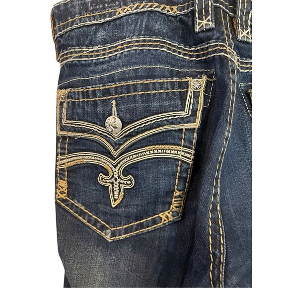 Rock Revival Mens Dark Washed Pablo Relaxed Straight Leg Denim Jeans Size 40 - Picture 4 of 16